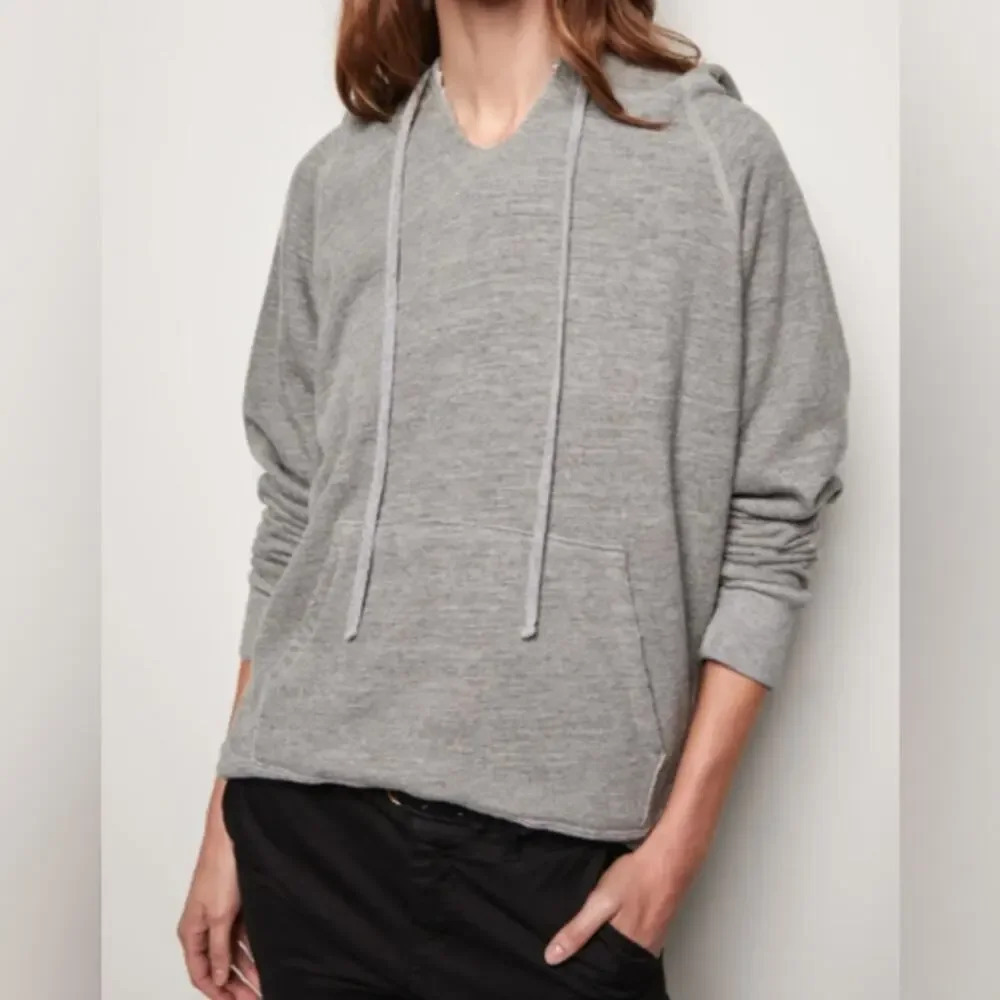 Nili Lotan Heather Gray Hooded Sweater
